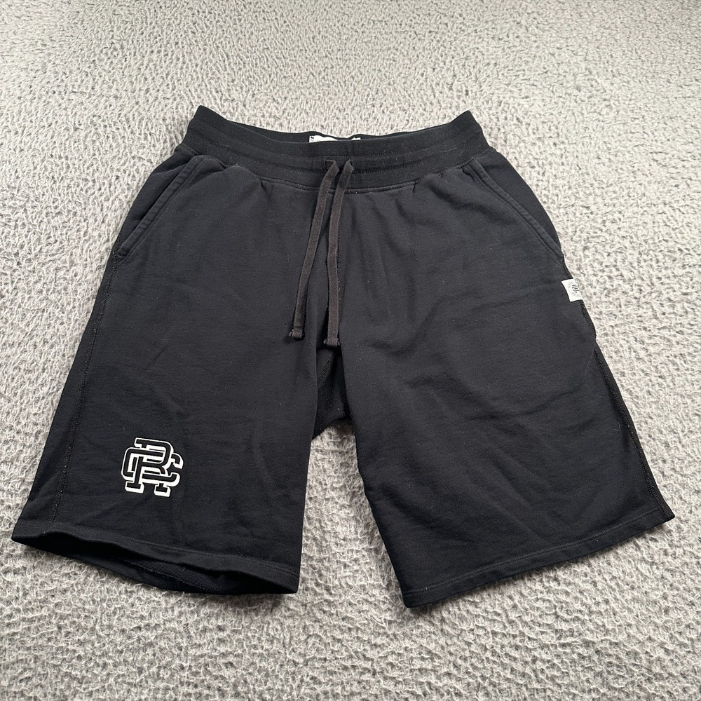 Reigning Champ Sweat Shorts Mens Small Black 9"‎ Cotton Drawstring Logo